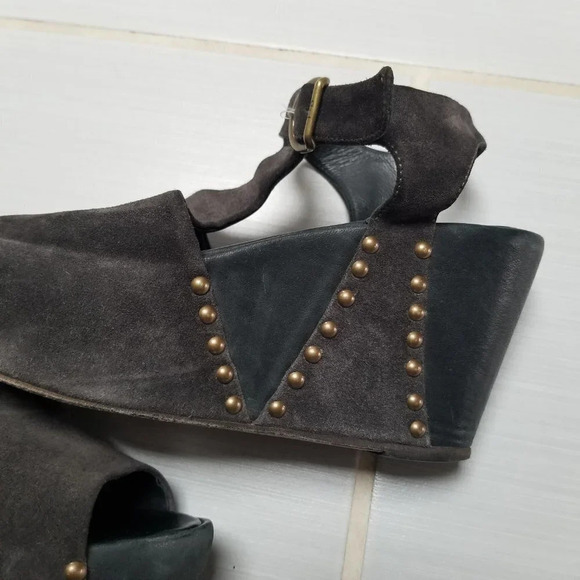 FIORENTINI & Baker Platform Wedge Dany Sandals Brown Black 38.5 - Picture 8 of 16